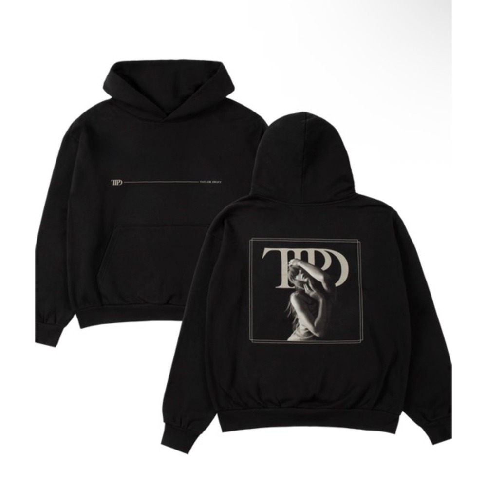 Taylor Swift TTPD The Tortured Poets Department Black Hoodie Large Merch